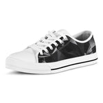 Black Diamond Print White Low Top Shoes