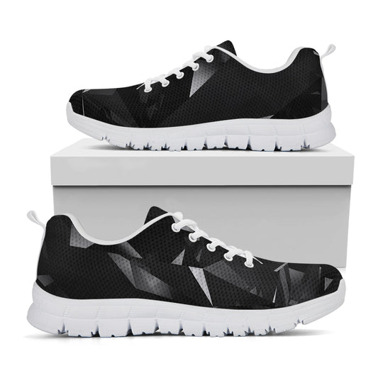 Black Diamond Print White Sneakers