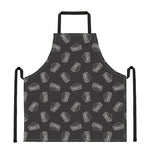 Black Doodle Sandwich Pattern Print Apron