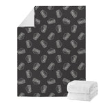 Black Doodle Sandwich Pattern Print Blanket