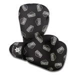 Black Doodle Sandwich Pattern Print Boxing Gloves