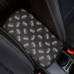 Black Doodle Sandwich Pattern Print Car Center Console Cover
