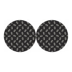 Black Doodle Sandwich Pattern Print Car Coasters