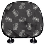 Black Doodle Sandwich Pattern Print Car Headrest Covers