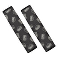 Black Doodle Sandwich Pattern Print Car Seat Belt Covers