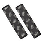 Black Doodle Sandwich Pattern Print Car Seat Belt Covers