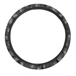 Black Doodle Sandwich Pattern Print Car Steering Wheel Cover