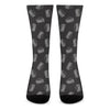 Black Doodle Sandwich Pattern Print Crew Socks