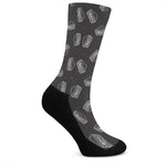 Black Doodle Sandwich Pattern Print Crew Socks