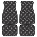 Black Doodle Sandwich Pattern Print Front and Back Car Floor Mats