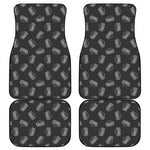 Black Doodle Sandwich Pattern Print Front and Back Car Floor Mats