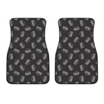 Black Doodle Sandwich Pattern Print Front Car Floor Mats