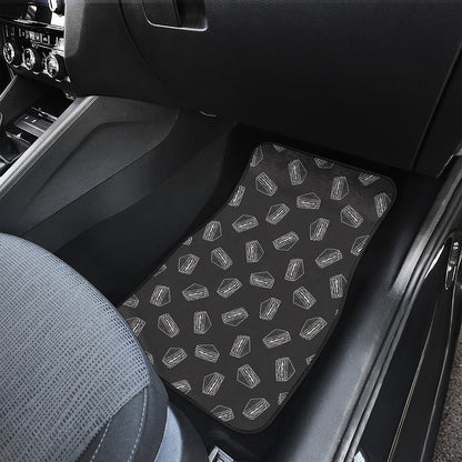 Black Doodle Sandwich Pattern Print Front Car Floor Mats