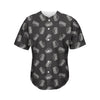 Black Doodle Sandwich Pattern Print Men's Baseball Jersey