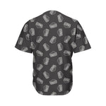 Black Doodle Sandwich Pattern Print Men's Baseball Jersey