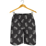 Black Doodle Sandwich Pattern Print Men's Shorts