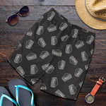 Black Doodle Sandwich Pattern Print Men's Shorts