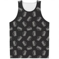 Black Doodle Sandwich Pattern Print Men's Tank Top