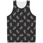 Black Doodle Sandwich Pattern Print Men's Tank Top