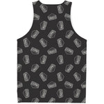 Black Doodle Sandwich Pattern Print Men's Tank Top