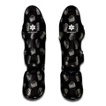 Black Doodle Sandwich Pattern Print Muay Thai Shin Guards