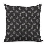 Black Doodle Sandwich Pattern Print Pillow Cover