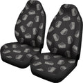 Black Doodle Sandwich Pattern Print Universal Fit Car Seat Covers