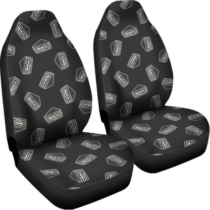 Black Doodle Sandwich Pattern Print Universal Fit Car Seat Covers