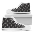 Black Doodle Sandwich Pattern Print White High Top Sneakers