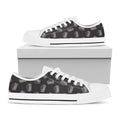 Black Doodle Sandwich Pattern Print White Low Top Sneakers