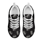 Black Doodle Sandwich Pattern Print White Sneakers
