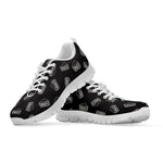 Black Doodle Sandwich Pattern Print White Sneakers