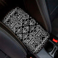 Black Ethnic Aztec Pattern Print Car Center Console Cover