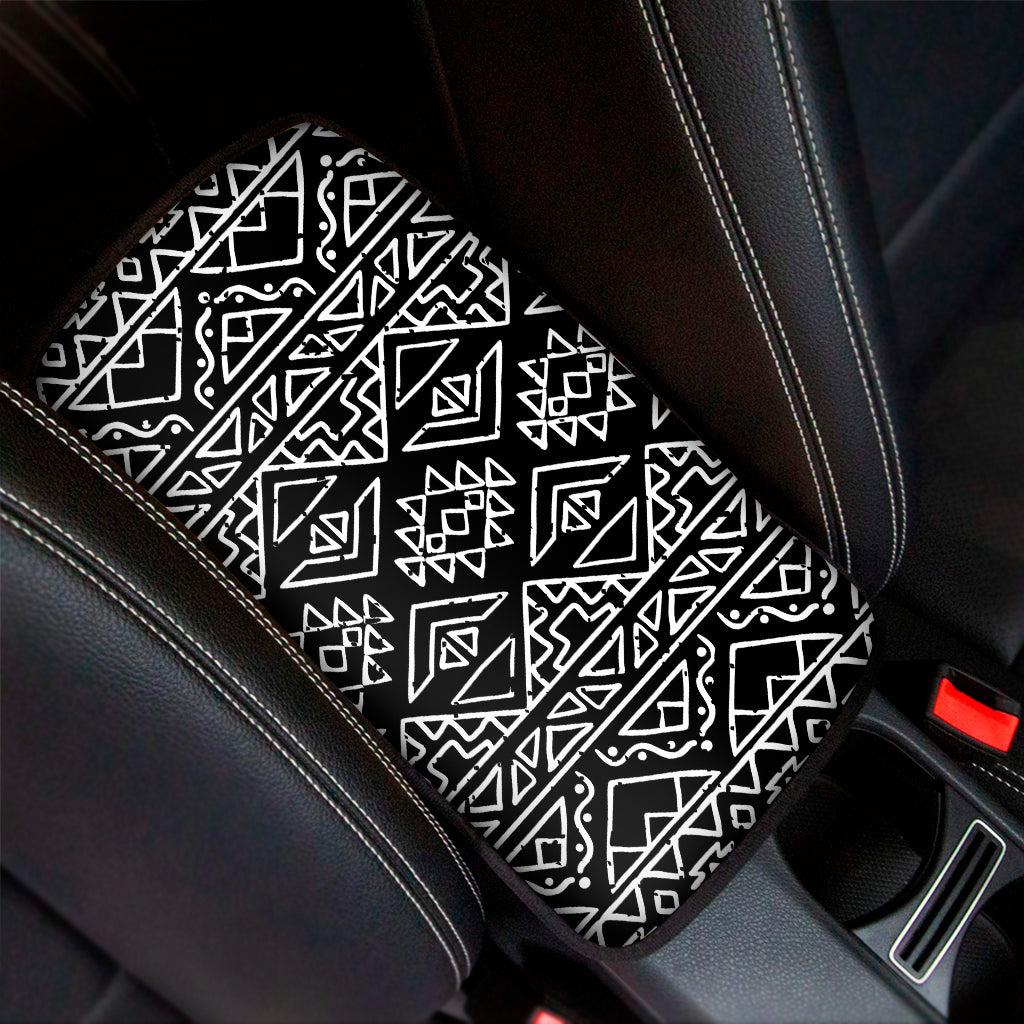 Black Ethnic Aztec Pattern Print Car Center Console Cover
