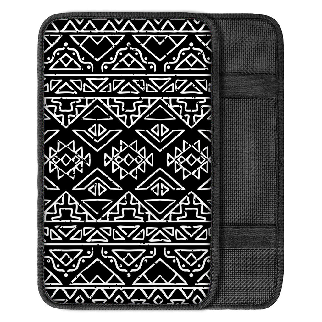 Black Ethnic Aztec Pattern Print Car Center Console Cover