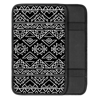 Black Ethnic Aztec Pattern Print Car Center Console Cover