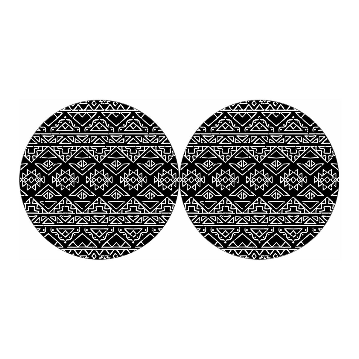 Black Ethnic Aztec Pattern Print Car Coasters