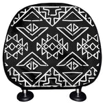 Black Ethnic Aztec Pattern Print Car Headrest Covers