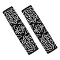 Black Ethnic Aztec Pattern Print Car Seat Belt Covers