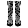 Black Ethnic Aztec Pattern Print Crew Socks