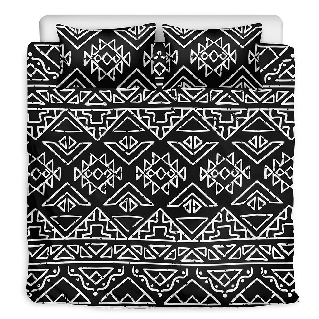 Black Ethnic Aztec Pattern Print Duvet Cover Bedding Set