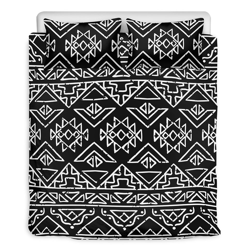 Black Ethnic Aztec Pattern Print Duvet Cover Bedding Set