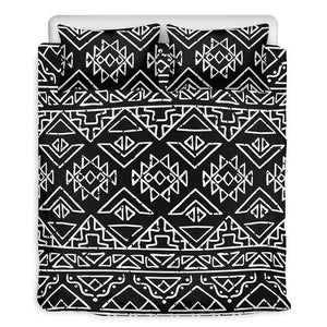 Black Ethnic Aztec Pattern Print Duvet Cover Bedding Set