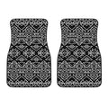 Black Ethnic Aztec Pattern Print Front Car Floor Mats