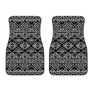 Black Ethnic Aztec Pattern Print Front Car Floor Mats