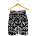 Black Ethnic Aztec Pattern Print Men's Shorts