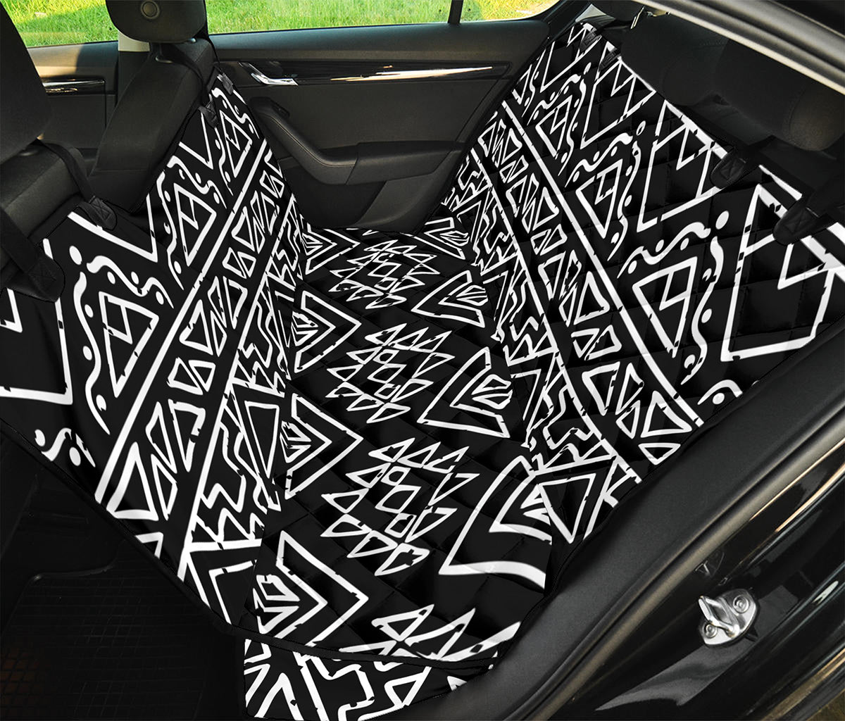 Black Ethnic Aztec Pattern Print Pet Car Back Seat Cover