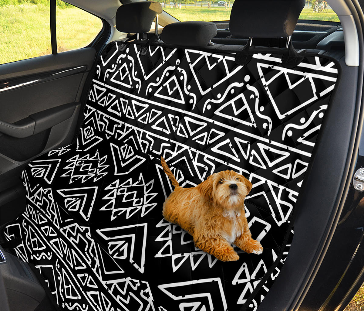 Black Ethnic Aztec Pattern Print Pet Car Back Seat Cover