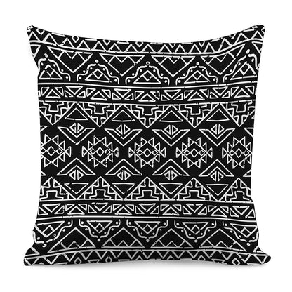 Black Ethnic Aztec Pattern Print Pillow Cover