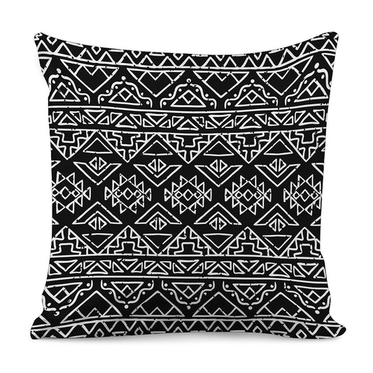 Black Ethnic Aztec Pattern Print Pillow Cover